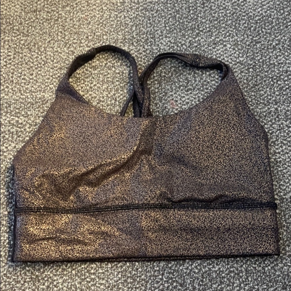 black and gold lulu lemon sports bra
